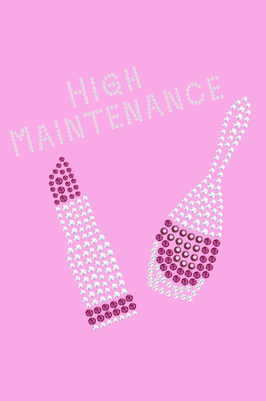 High Maintenance with Austrian crystal Nail Polish & Lipstick - Womens T-shirt