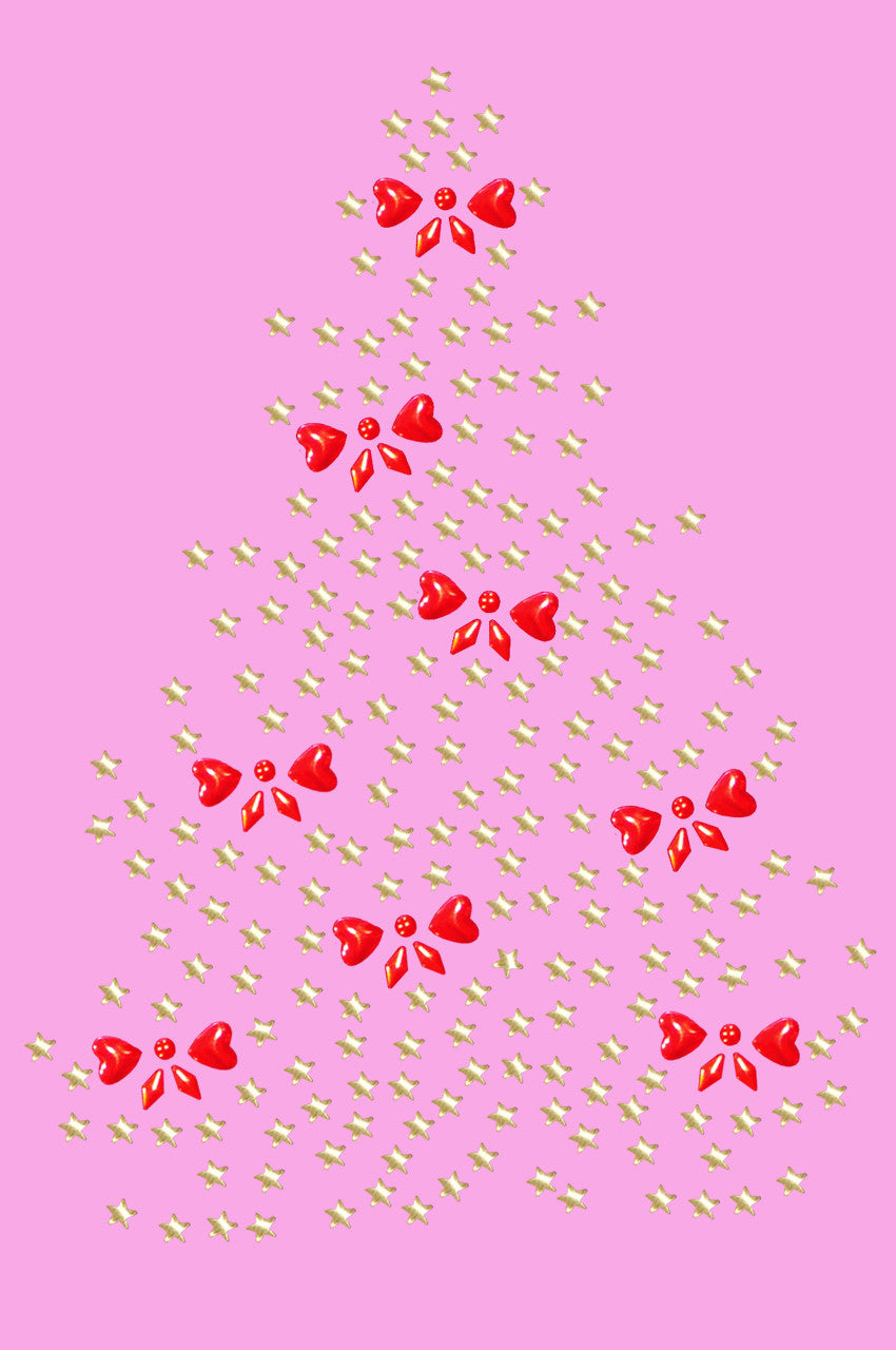 Gold Christmas Tree with Red Bows - Womens T-shirt