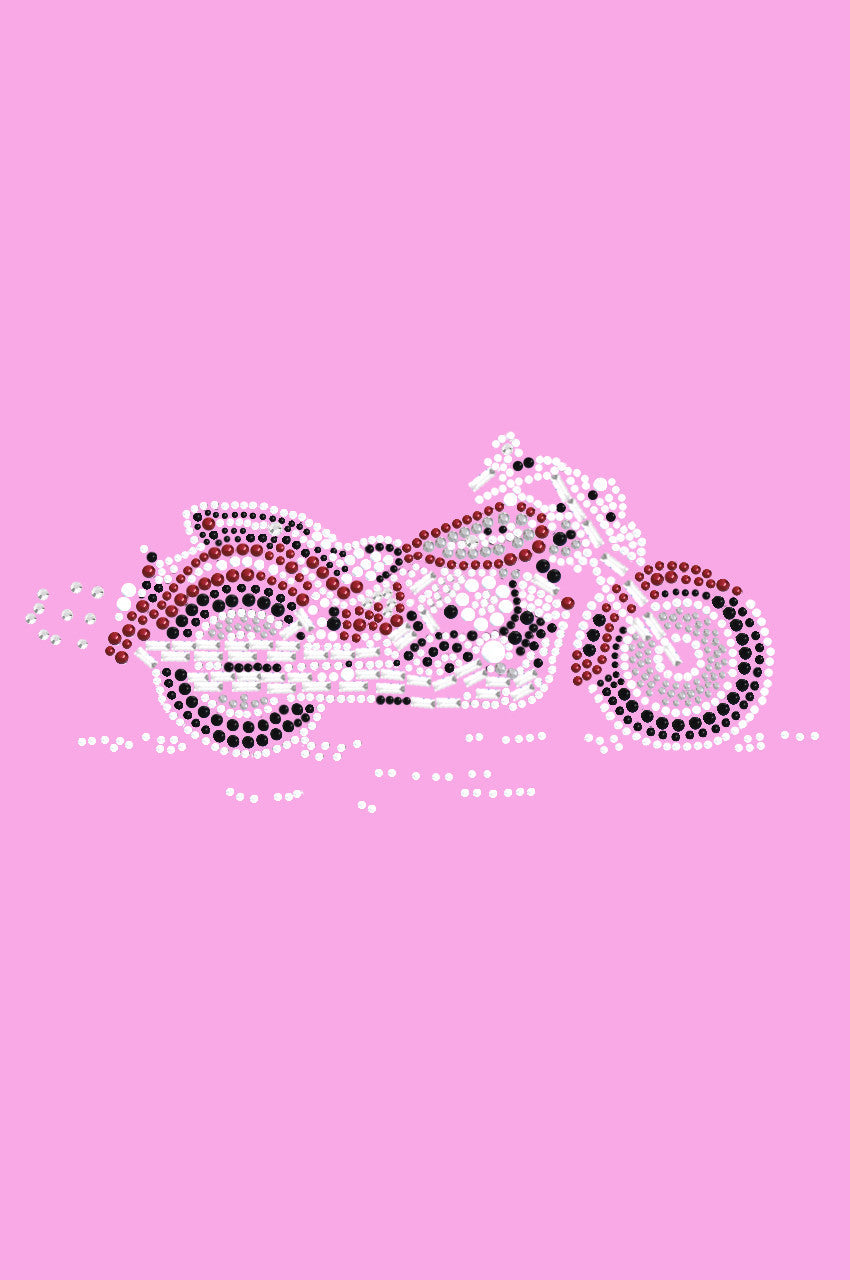 Motorcycle - Large Red & Black - Womens T-shirt