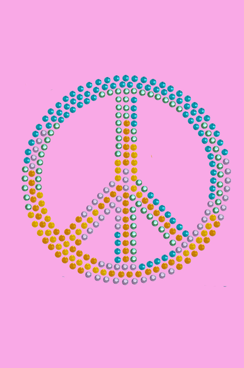 Peace Sign (Blue, Orange, Yellow, & Green) - Womens T-shirt