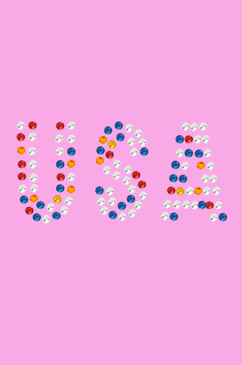 USA (Multicolor Rhinestones) - Womens T-shirt