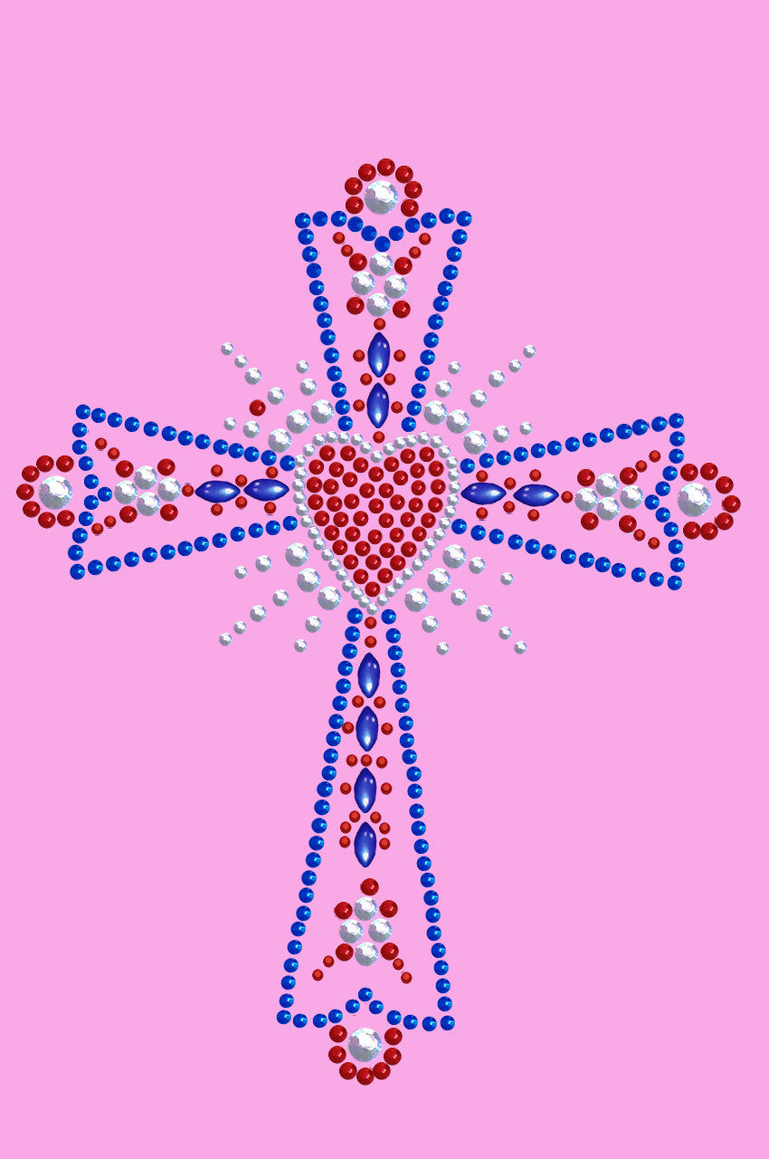 Cross (Red, White & Blue) - Womens T-shirt