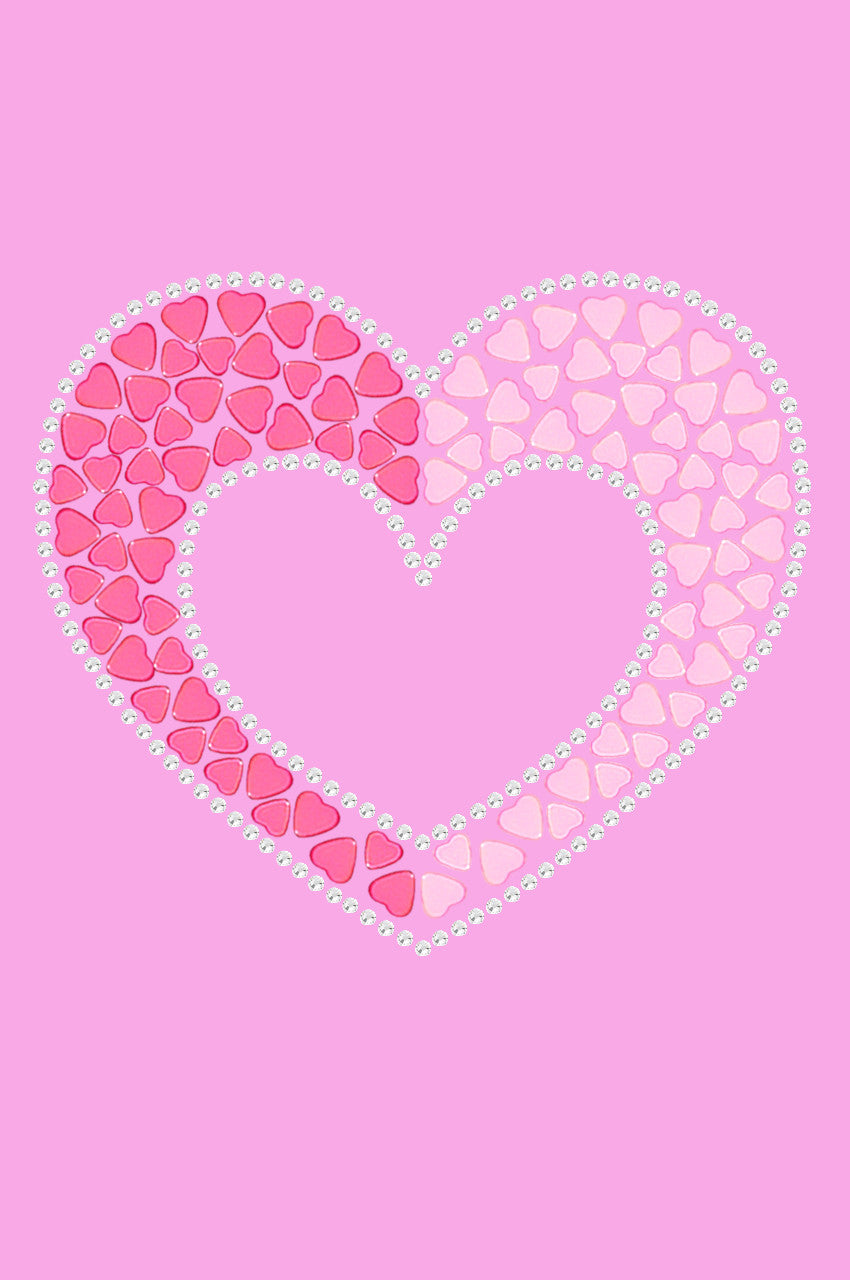 Pink & Light Pink Nailhead Hearts - Womens T-shirt