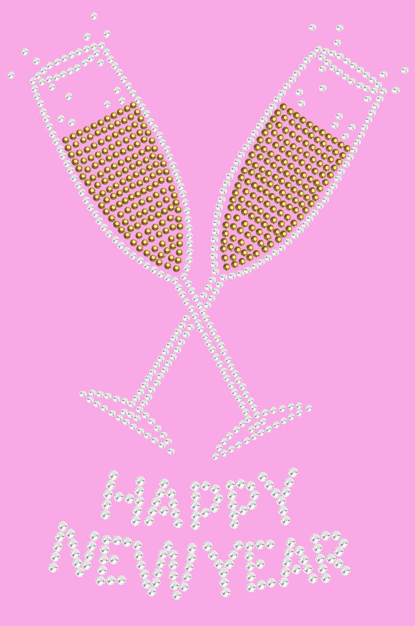 Happy New Year Champagne Glasses - Womens T-shirt
