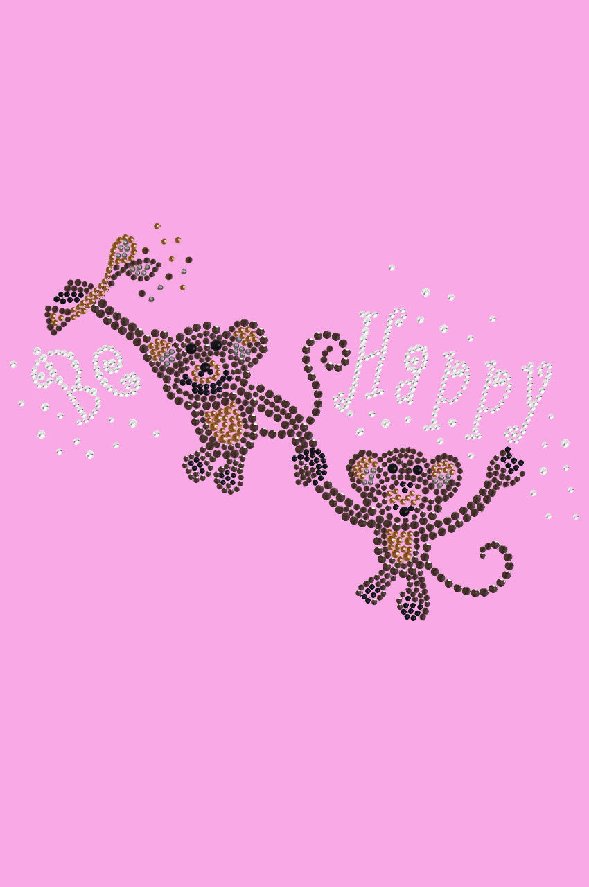 Monkeys - Be Happy - Womens T-shirt