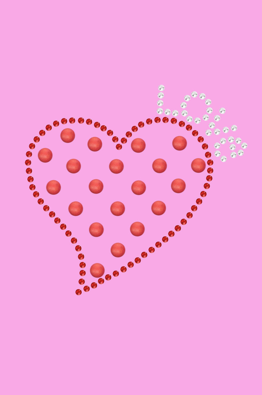 Small Love Polka Dot Heart - Womens T-shirt