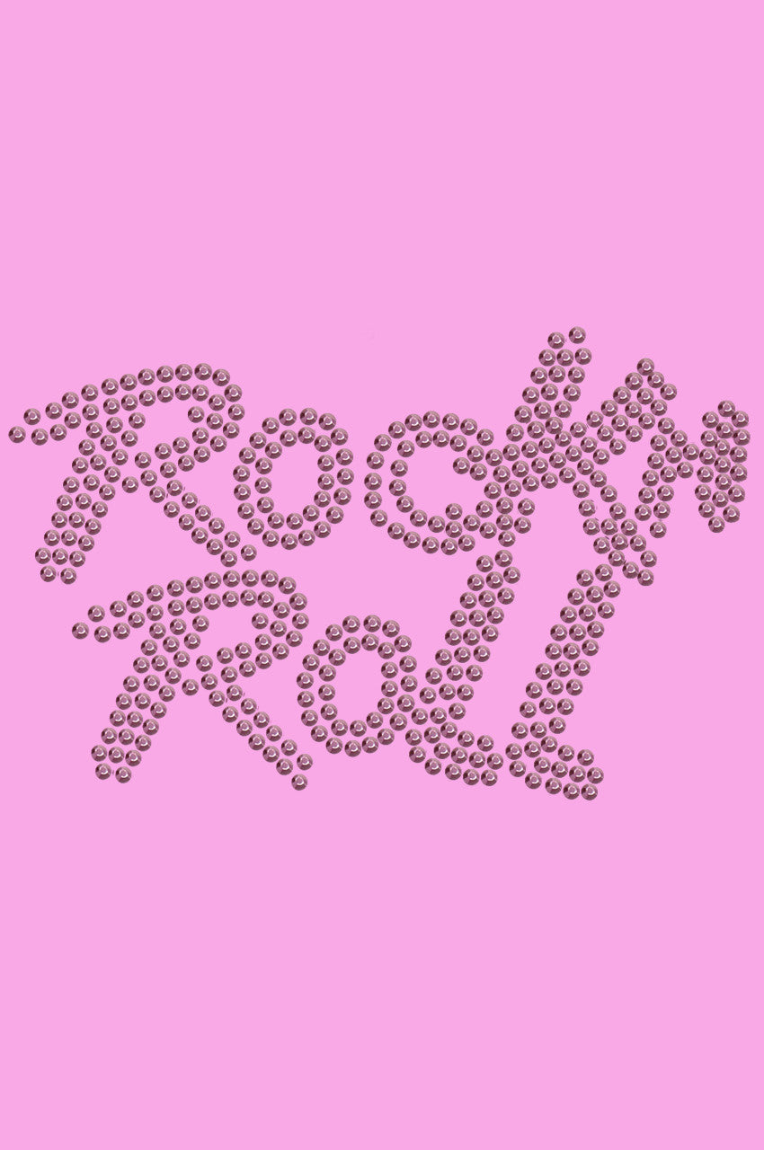 Rock n Roll (Pink Rhinestuds) - Womens T-shirt