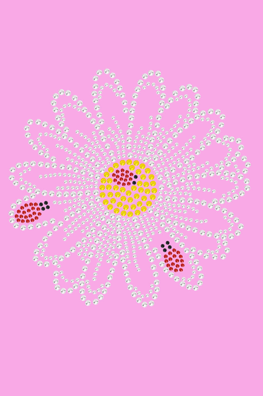 Large Daisy with Lady Bugs - Womens T-shirt