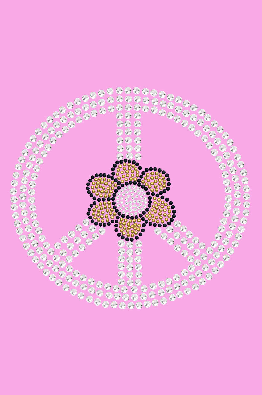 Peace Sign with Daisy - Womens T-shirt
