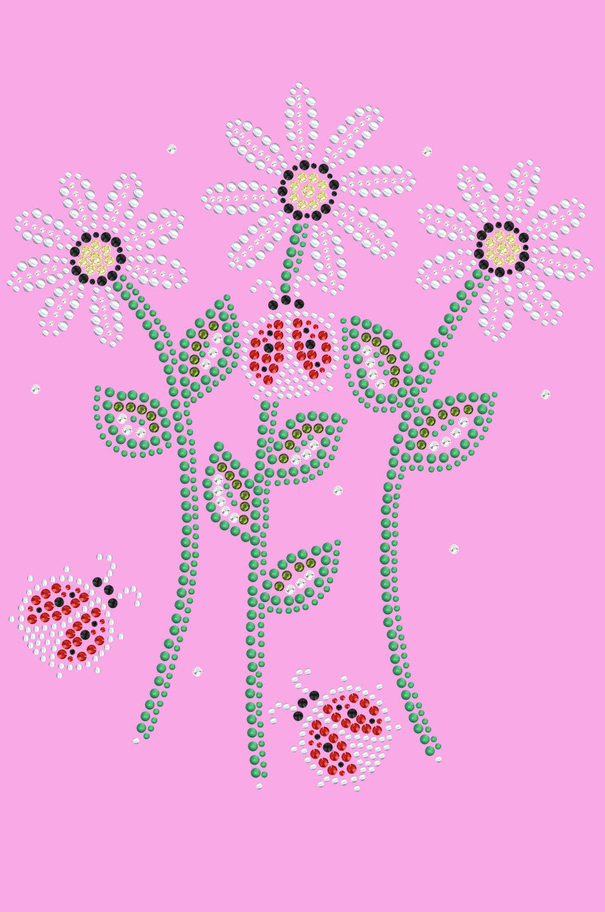 Daisies with Lady Bugs - Womens T-shirt