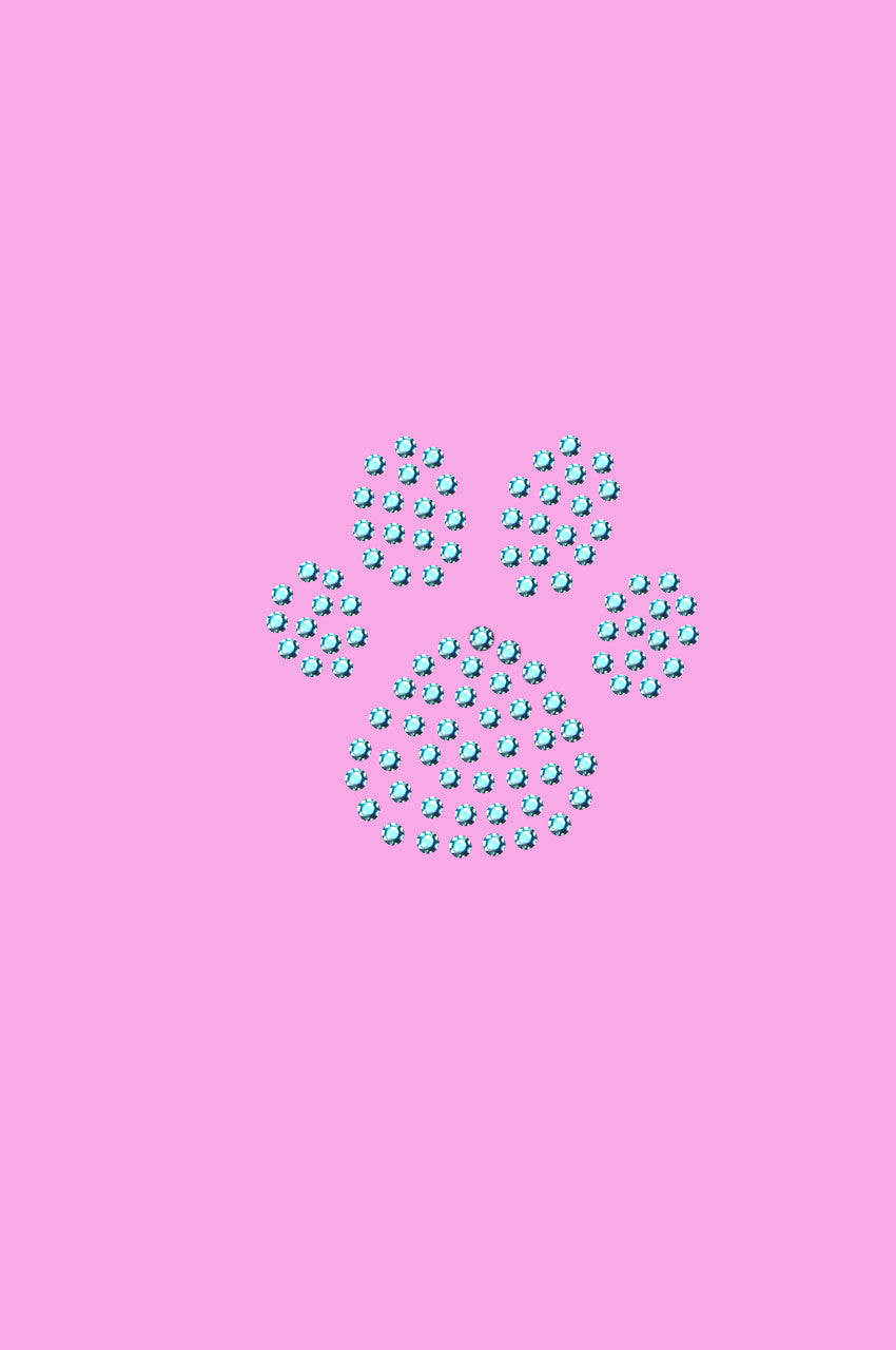 Paw (Blue Rhinestuds) - Womens T-shirt