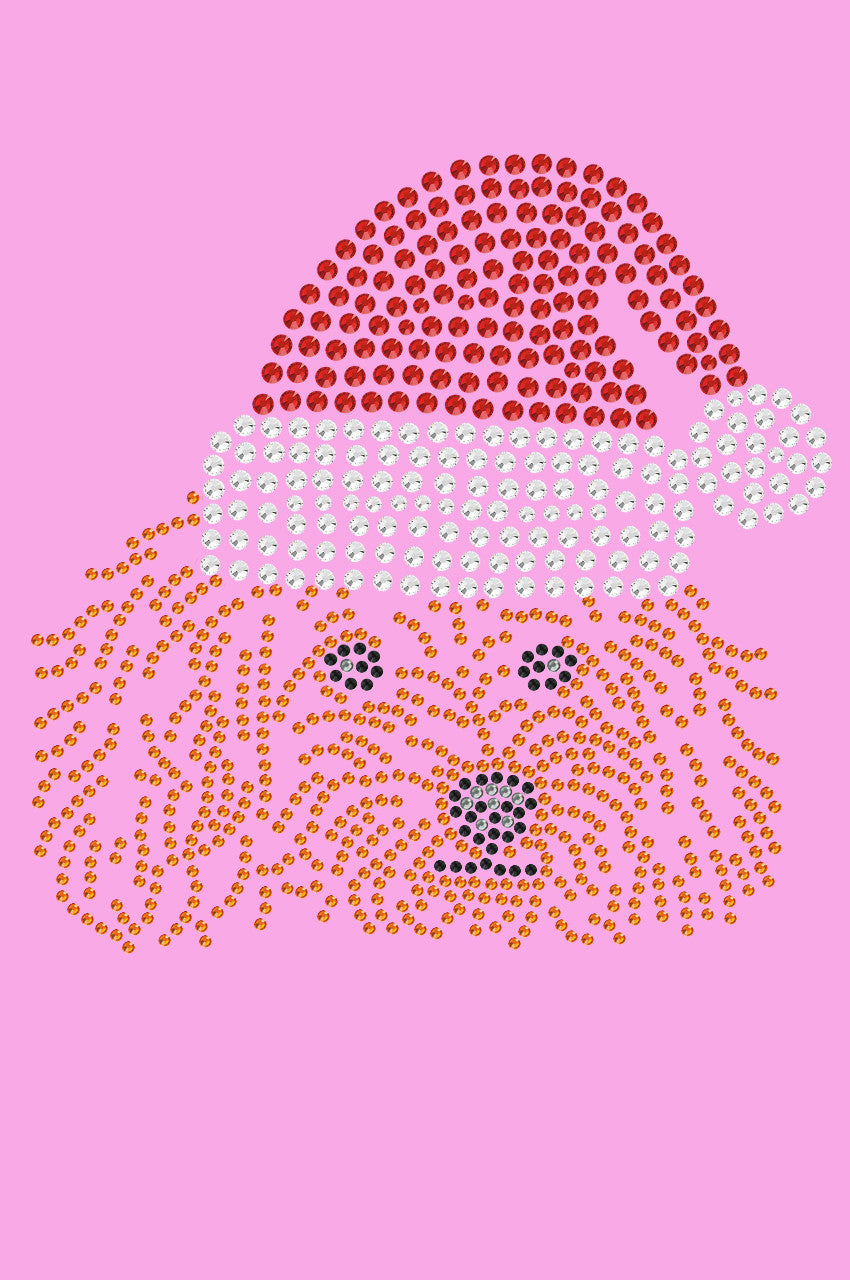 Poodle (Teddy) with Santa Hat - Womens T-shirt