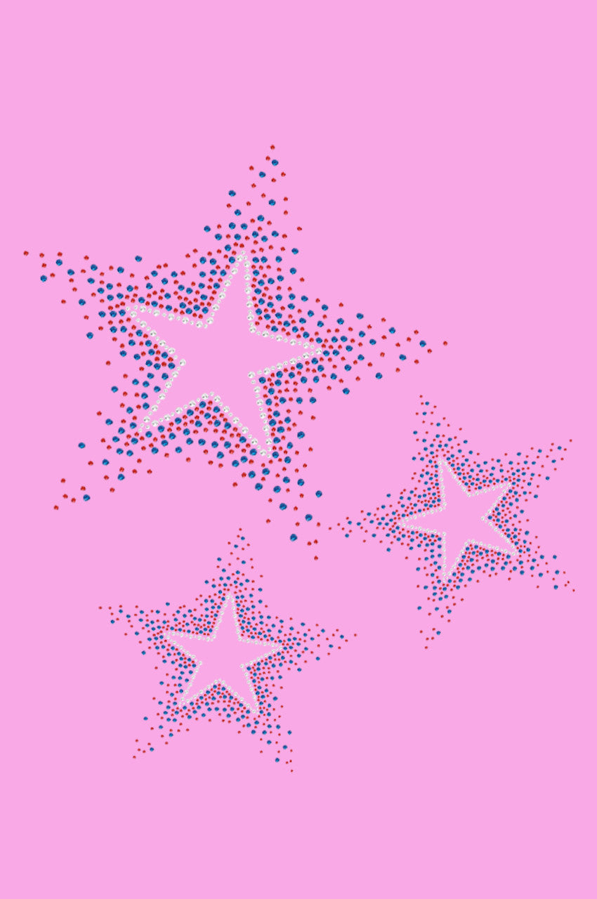 Three Stars (Red & Blue) - Womens T-shirt