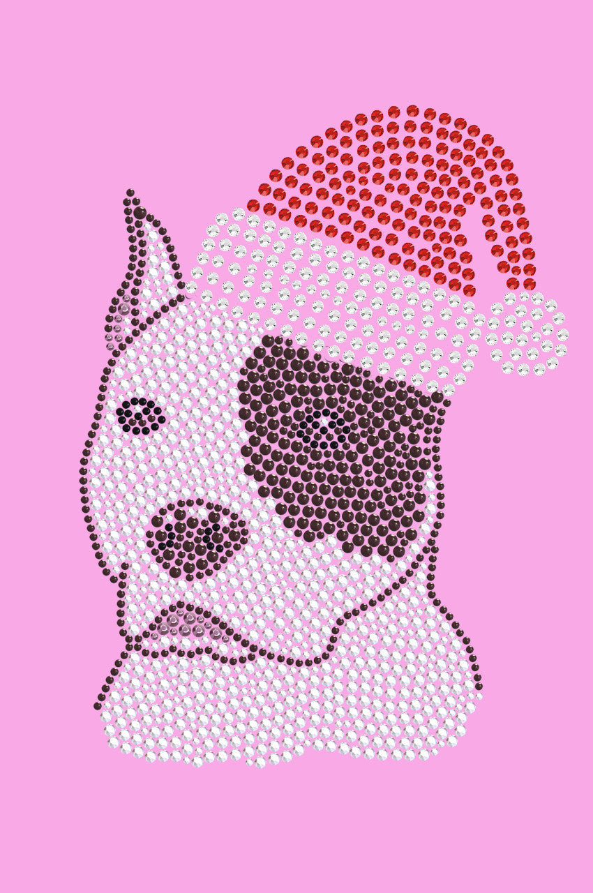 Pit Bull with Santa Hat - Womens T-shirt