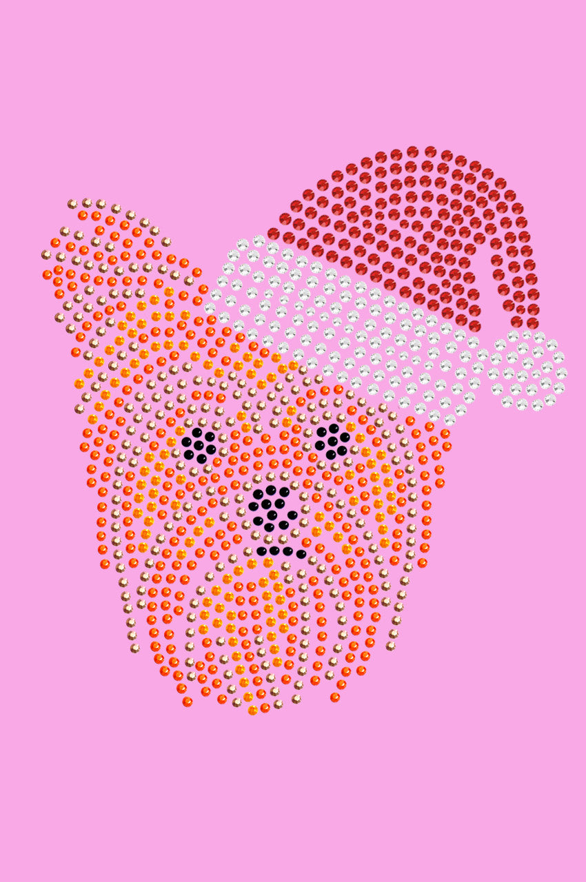 Yorkie Face 2 with Santa Hat - Womens T-shirt