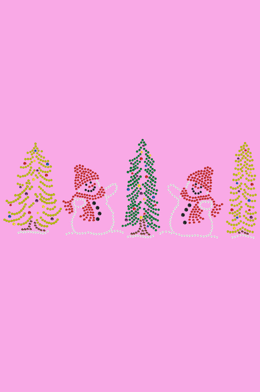 Two Snowmen in Trees - Womens T-shirt