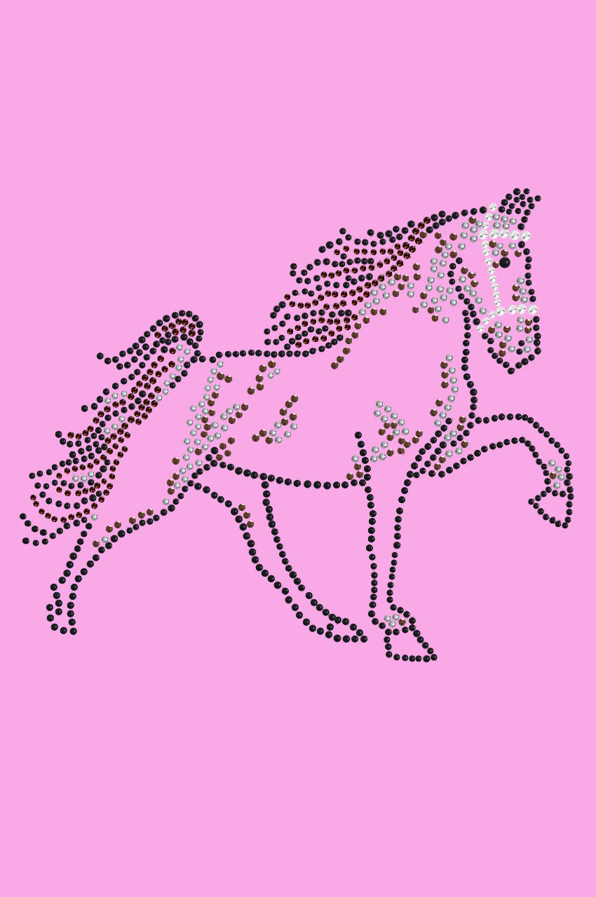 Horse (Brown Rhinestuds) - Womens T-shirt