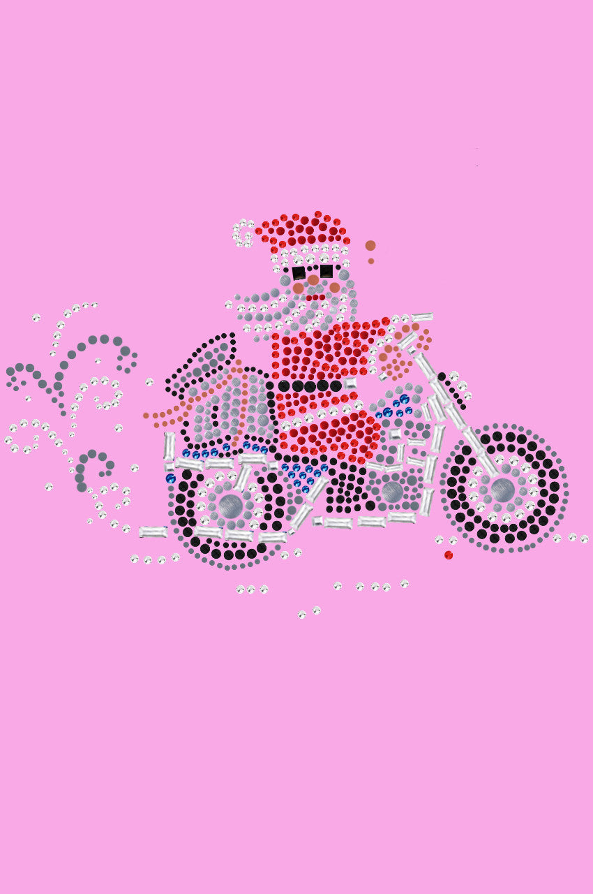 Santa on Motorcycle - Womens Tee