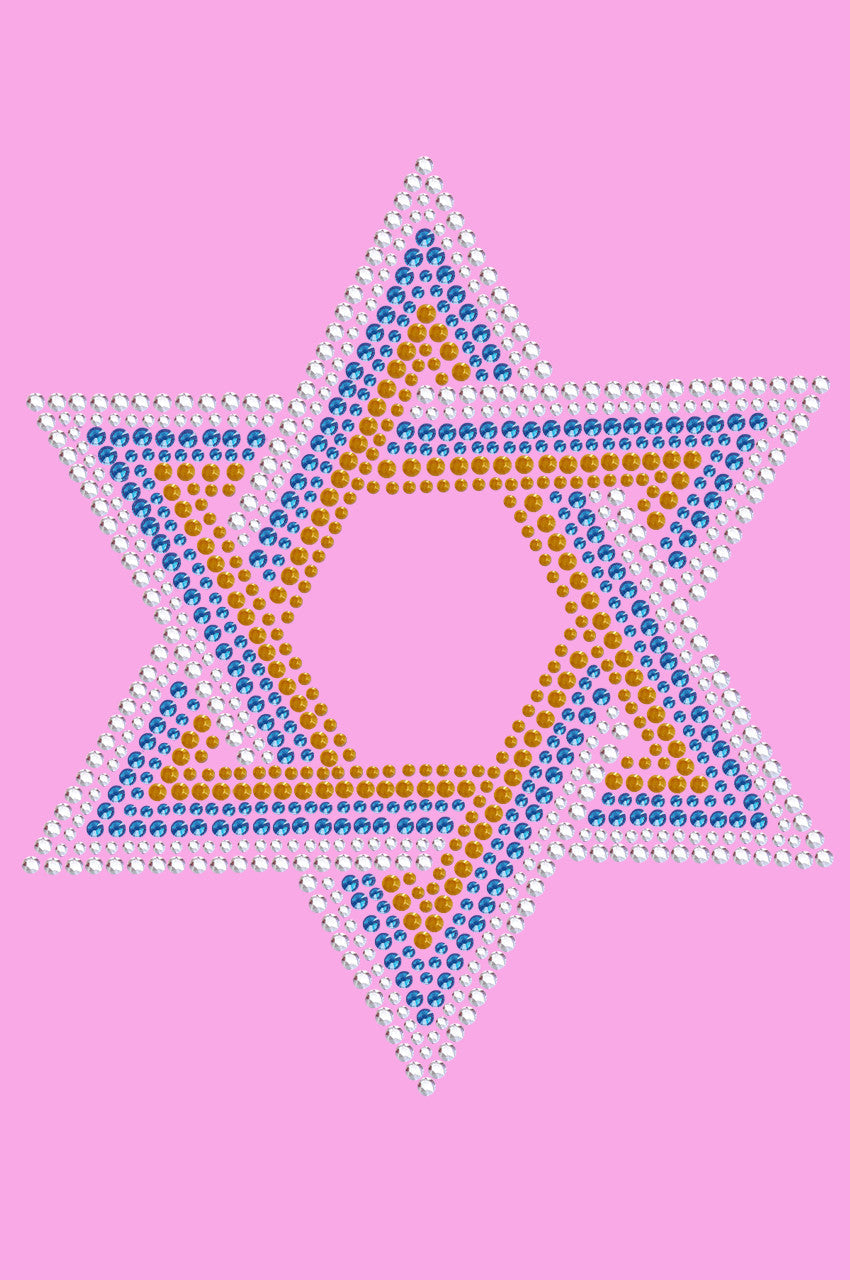 Star of David - Large (Blue, Silver, & Gold) - Womens T-shirt