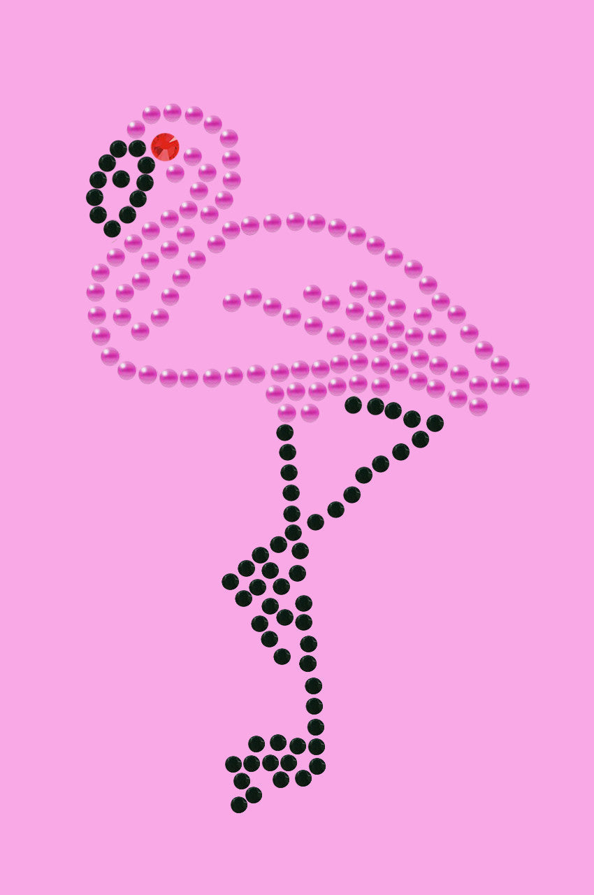 Pink Flamingo with Black Legs (Small) - Womens T-shirt