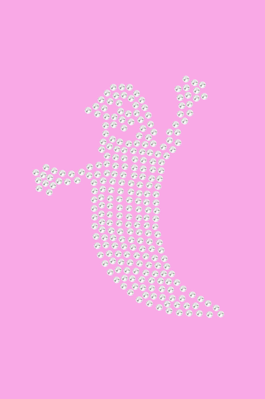 Skinny Rhinestone Ghost - Womens T-shirt
