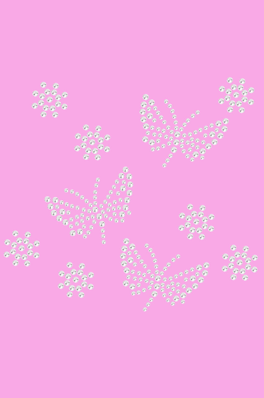 Small Rhinestone Butterflies - Womens T-shirt