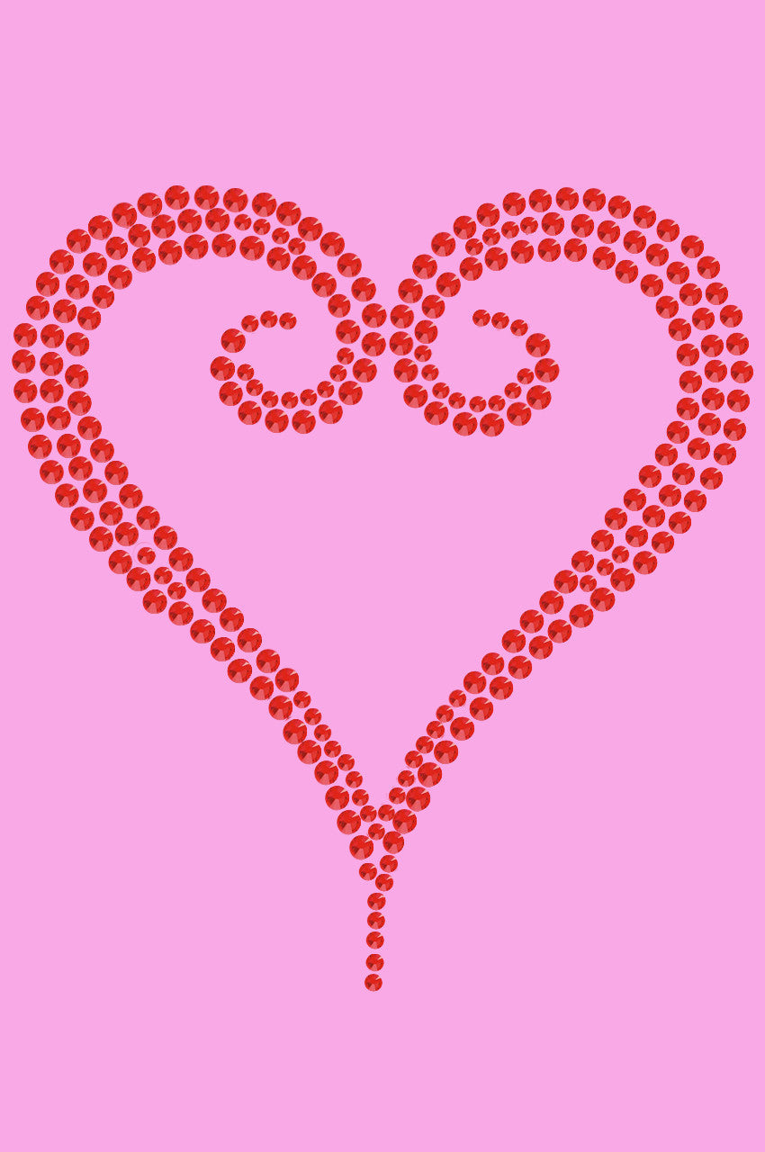 Red Rhinestone Heart - Womens T-shirt