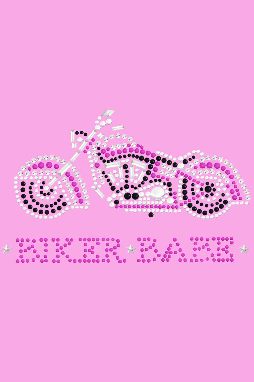 Biker Babe - Pink Motorcycle - Womens T-shirt