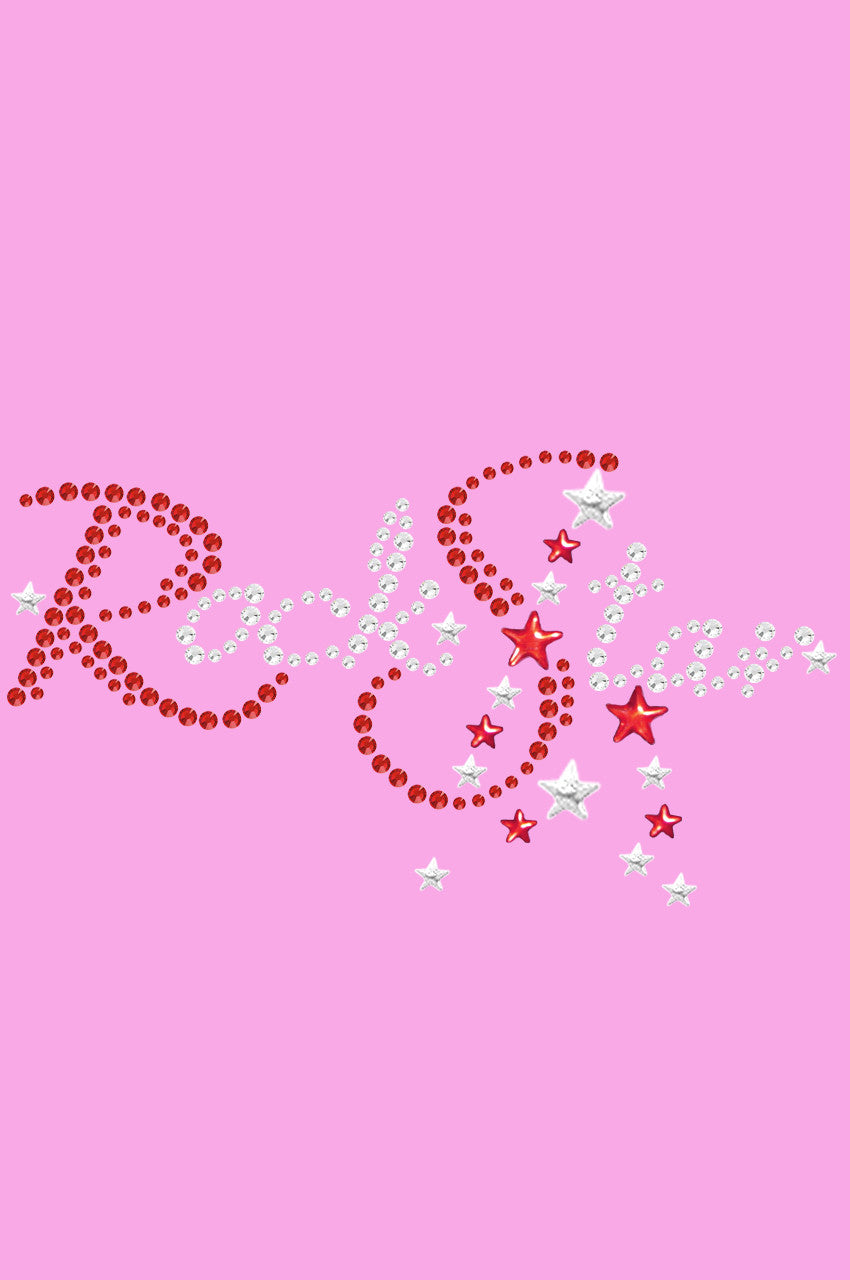 Rock Star (Red Austrian crystal Rhinestones) - Womens T-shirt