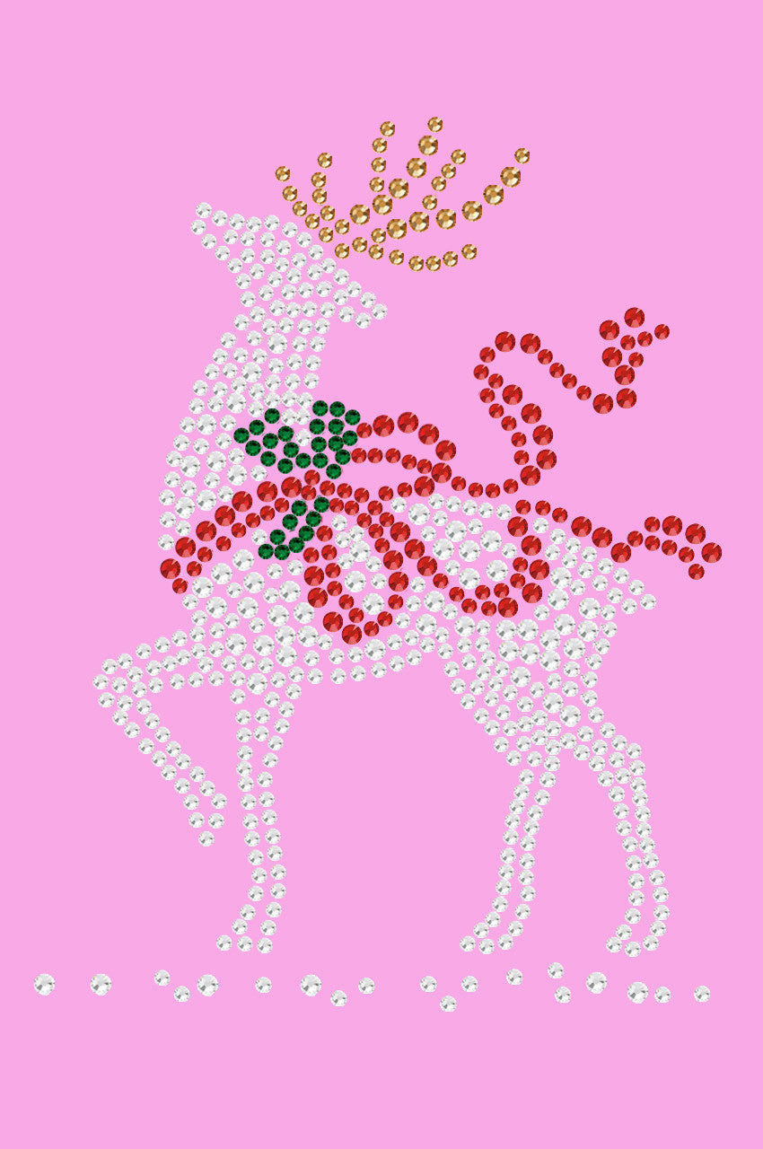 Reindeer with Red Bow - Womens Tee