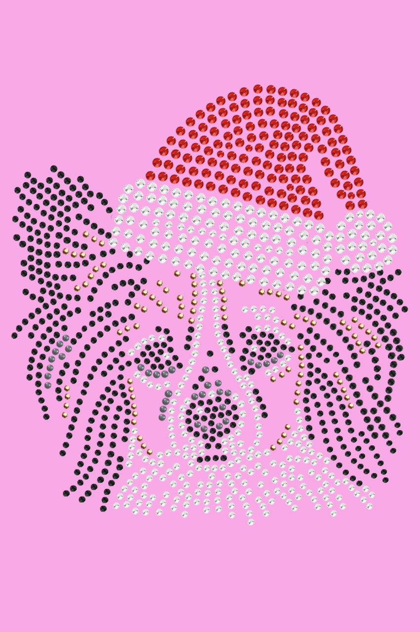 Papillon with Santa Hat - Womens T-shirt