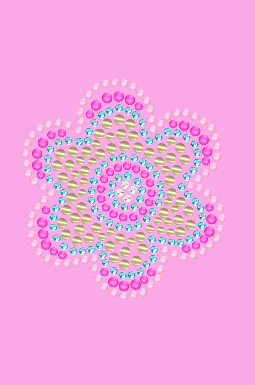 Multicolor Nailhead Flower - Womens T-shirt