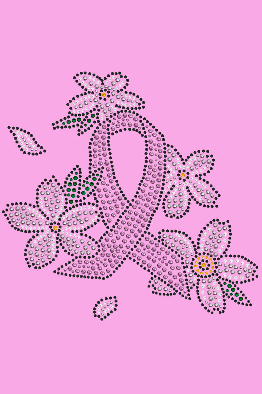 Pink Ribbon with Flowers - Womens T-shirt