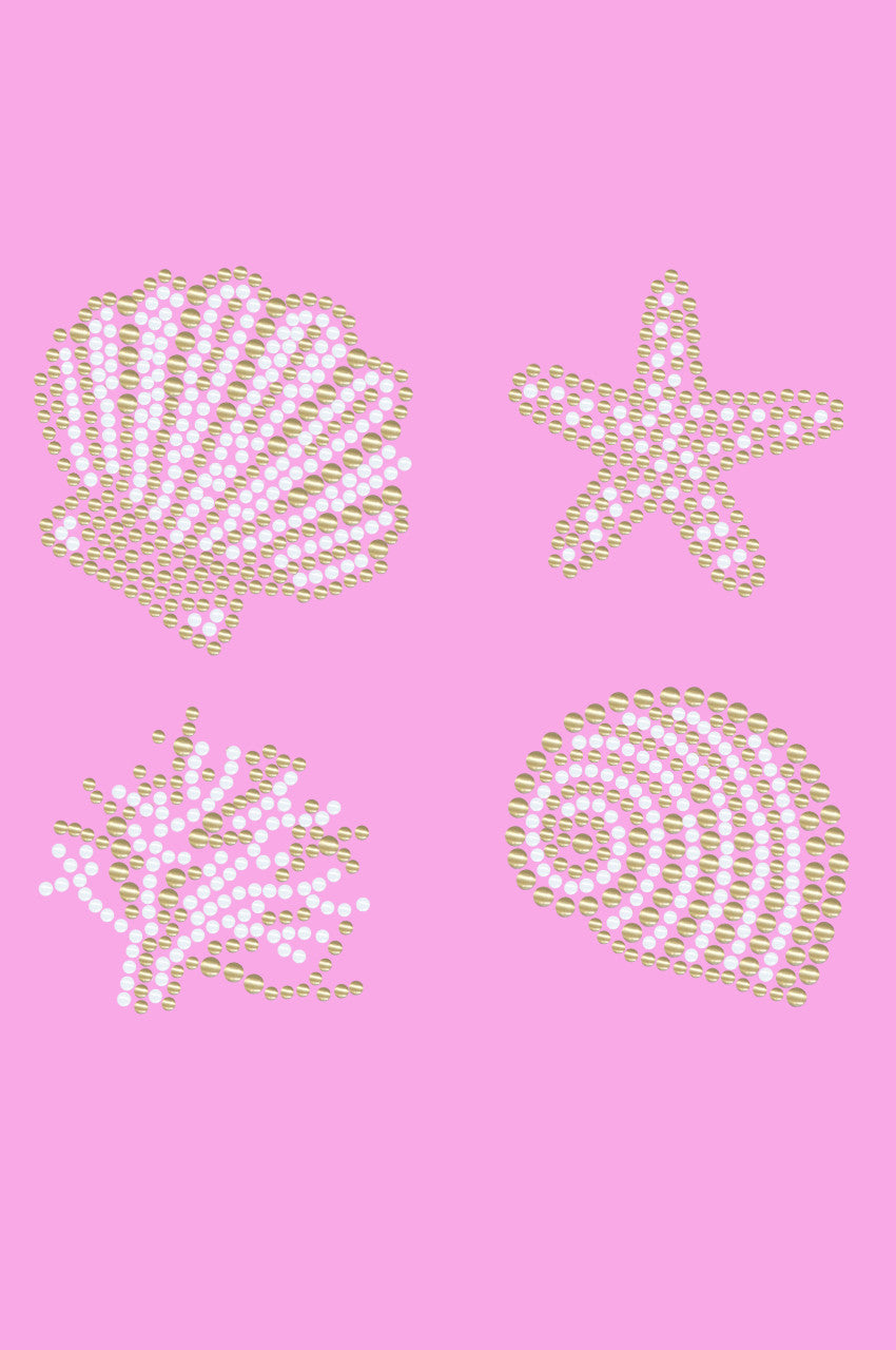Gold & White Sea Shells - Womens Tee