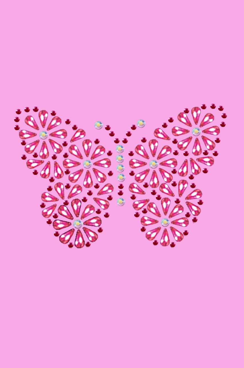 Pink Nailhead Butterfly - Womens T-shirt