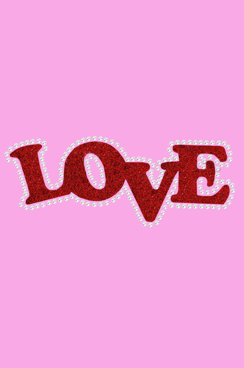 Love (Red Glitter ) - Womens T-shirt