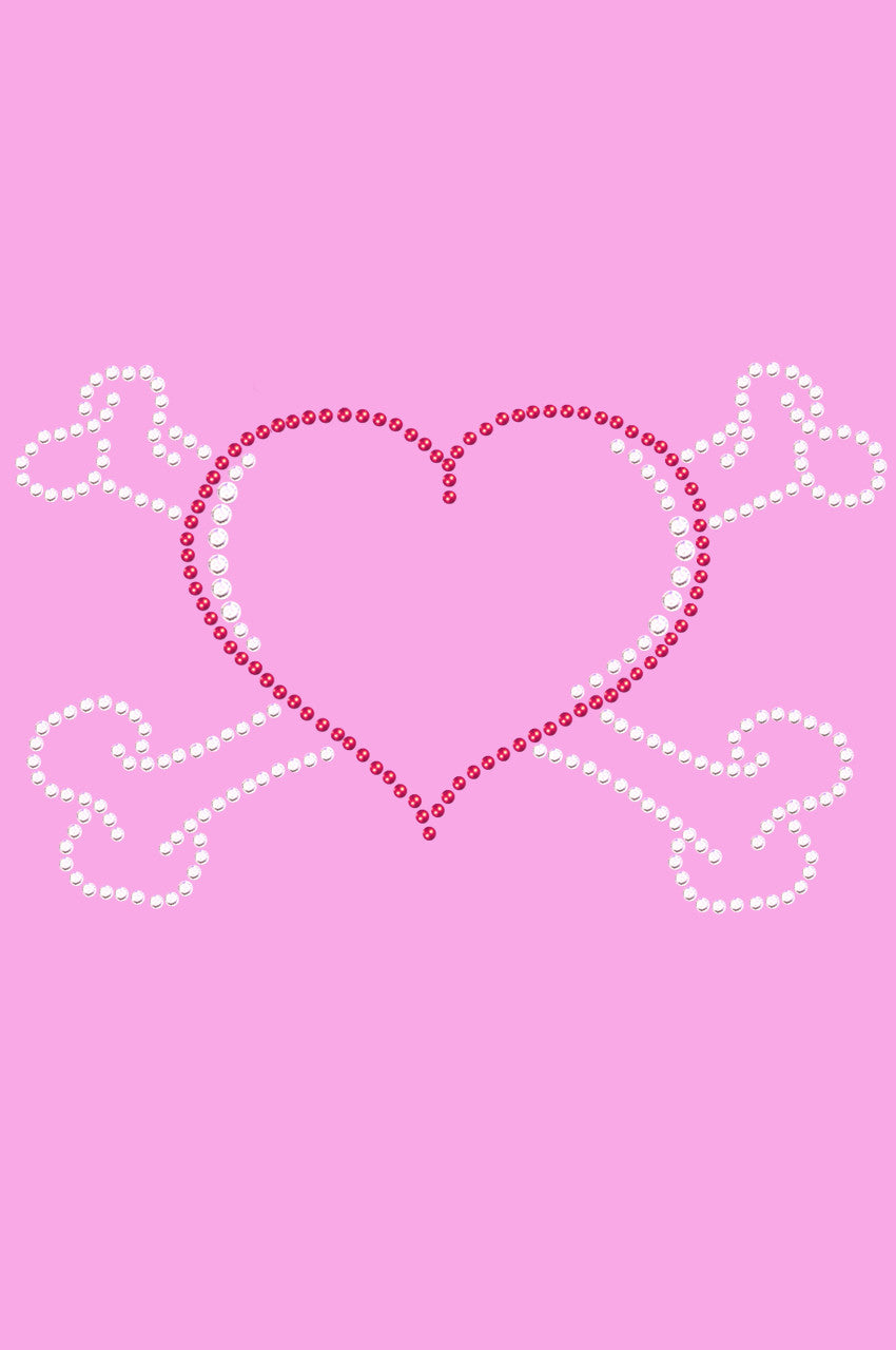 Heart with Cross Bones - Womens T-shirt