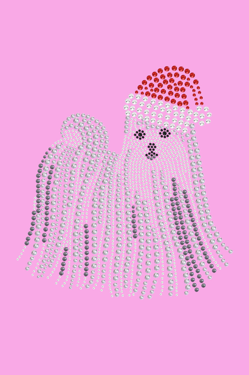 Maltese with Santa Hat - Womens T-shirt