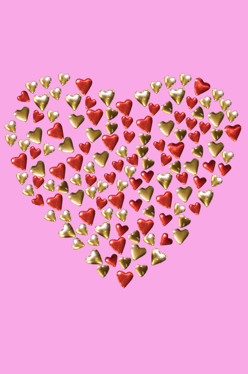 Red & Gold Nailhead Hearts - Womens T-shirt
