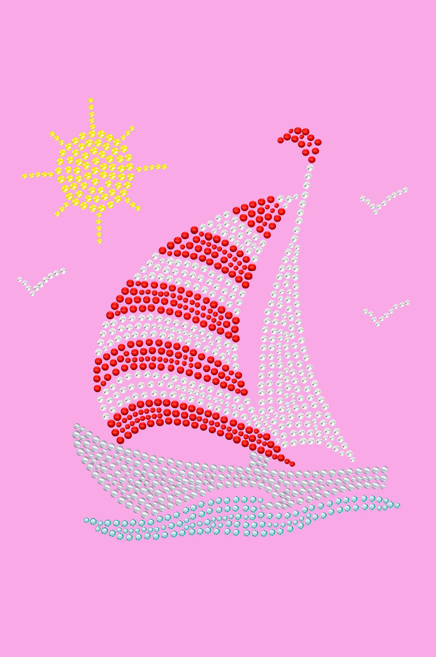 Sailboat (Rhinestone & Nailhead) - Womens T-shirt