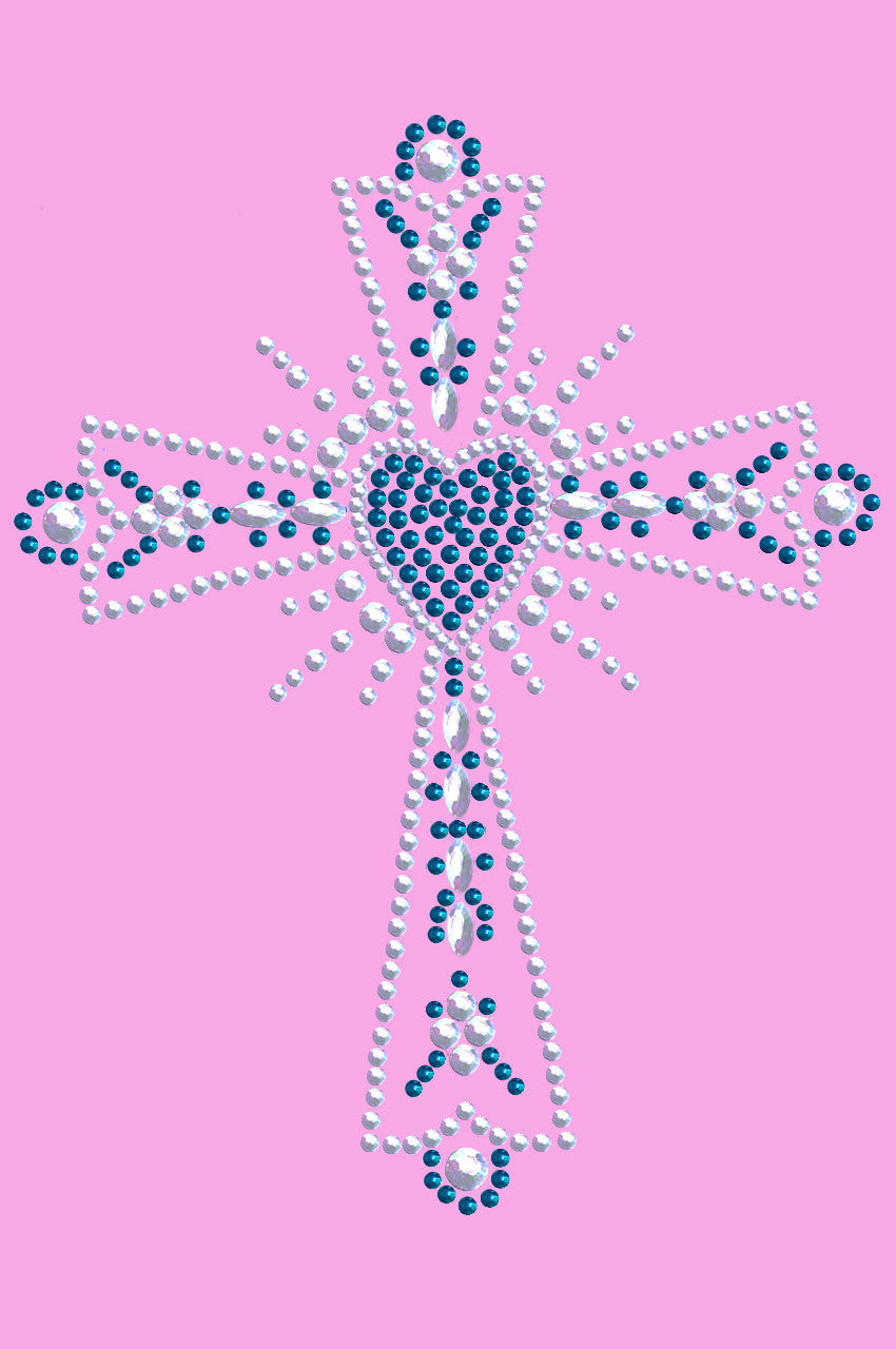 Cross (Silver & Blue) - Womens T-shirt