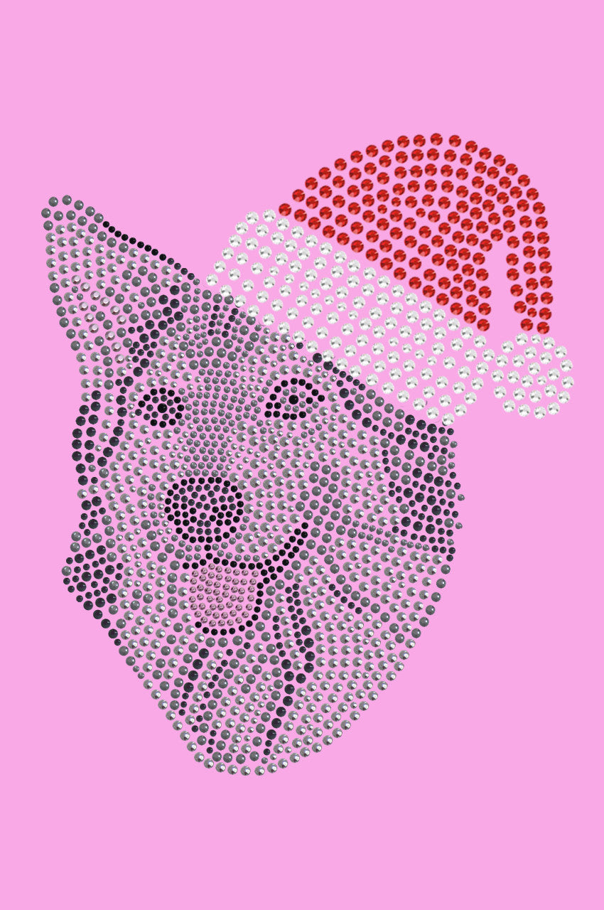 Husky/Tamaskan with Santa Hat - Womens Tee