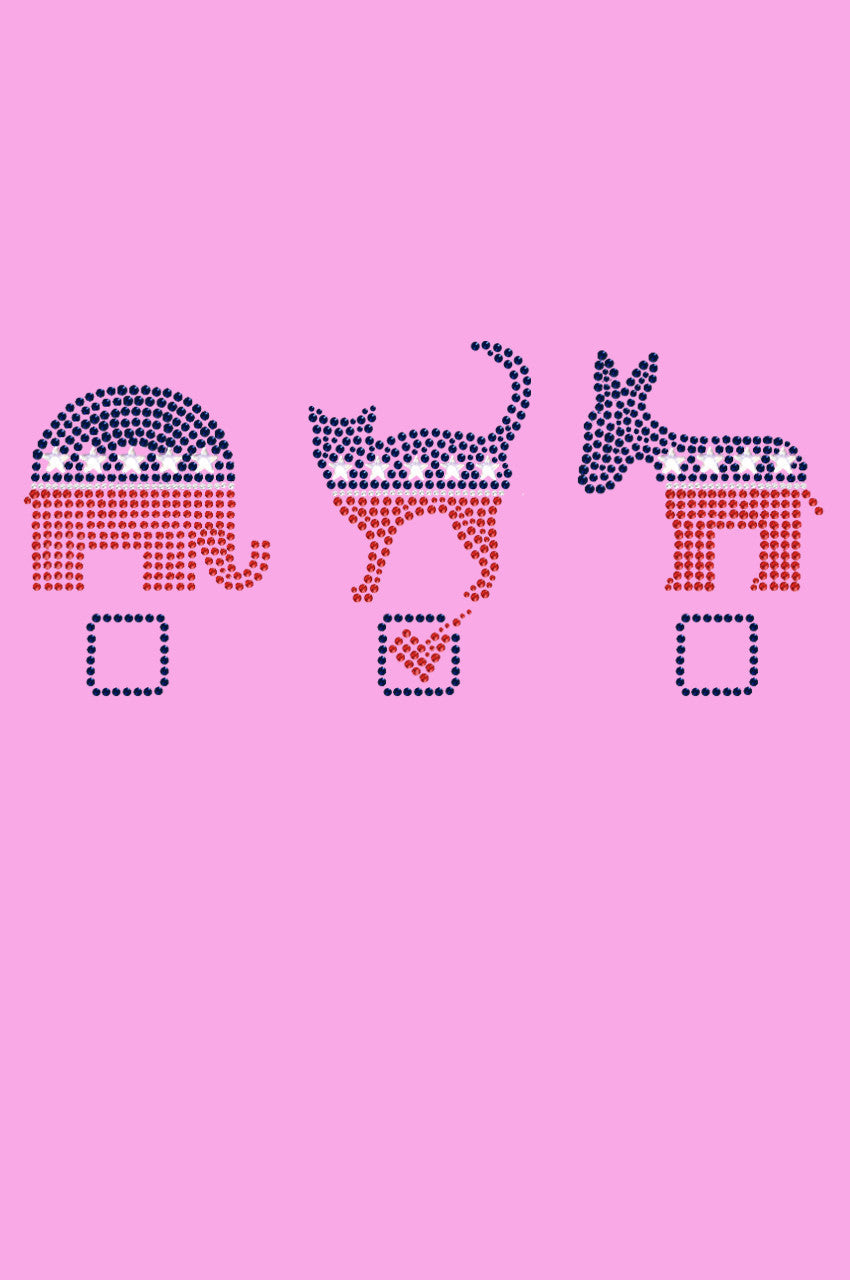 Vote Cat, Elephant, Donkey - Womens T-shirt