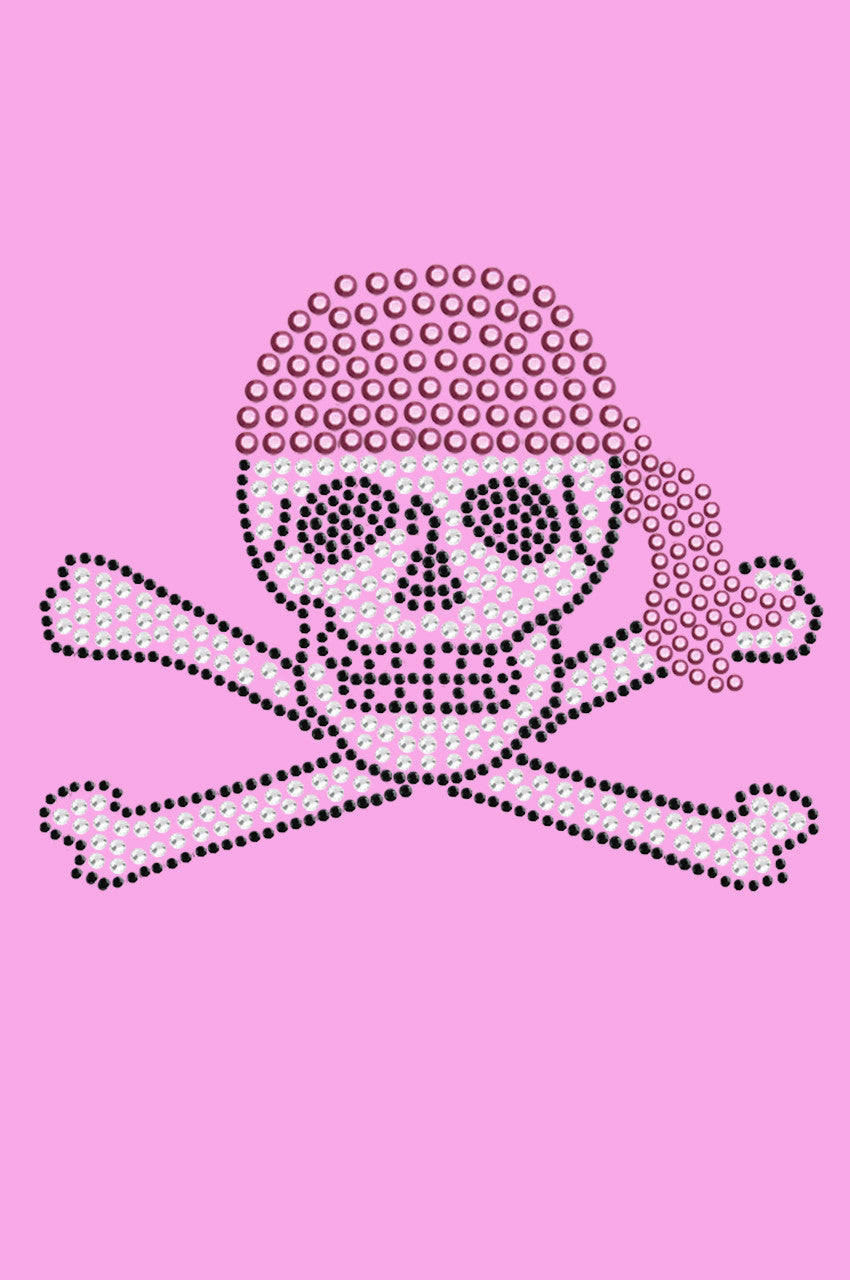 Skull with Pink Bandanna - Womens T-shirt