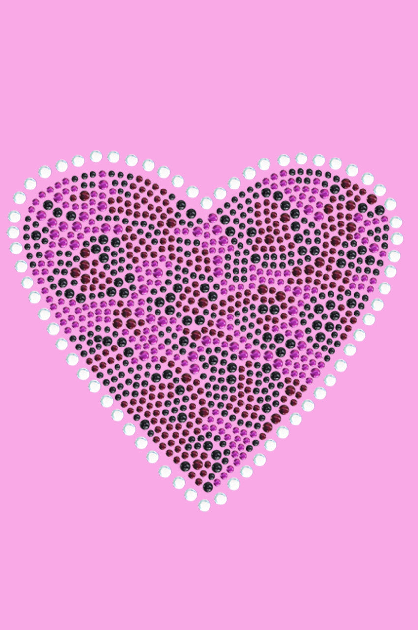 Fuchsia Leopard Heart - Womens T-shirt