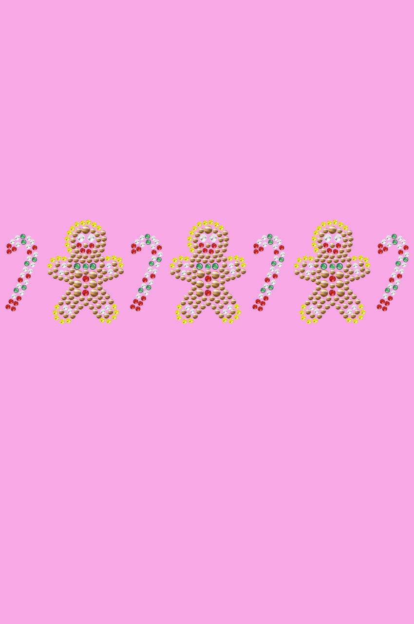 Gingerbread Men & Candy Canes - Womens T-shirt