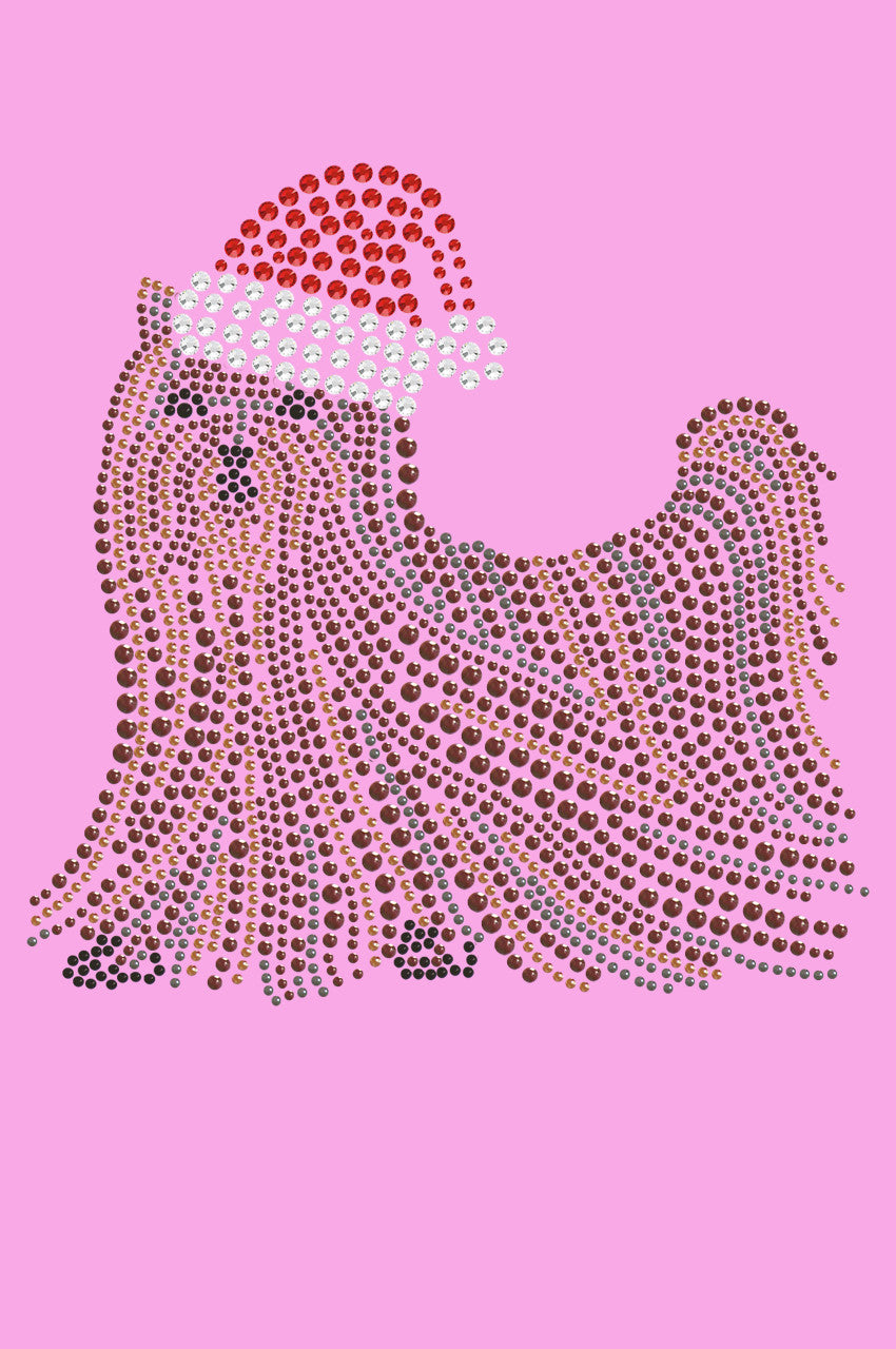 Yorkie with Santa Hat - Womens T-shirt