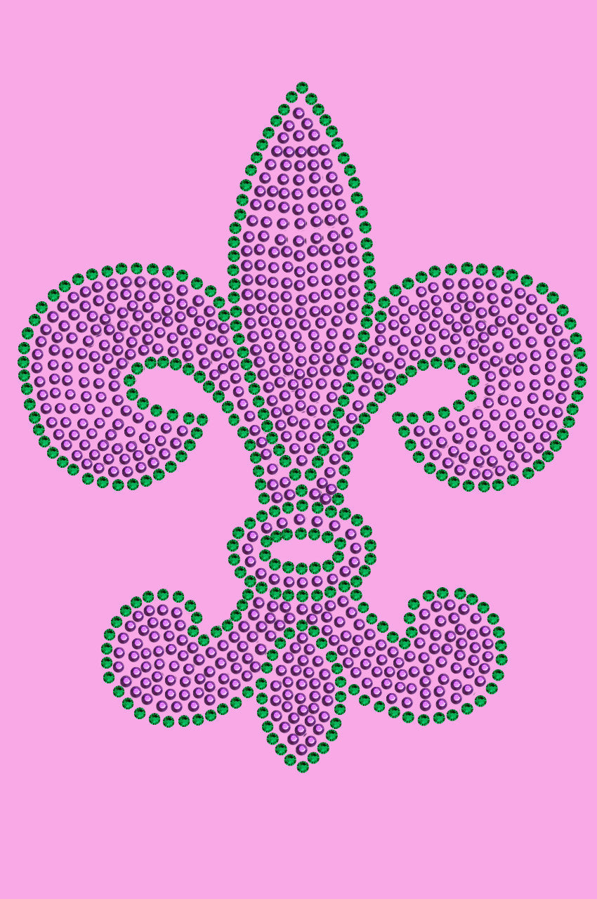 Fleur de Lis (Purple & Green) - Womens T-shirt
