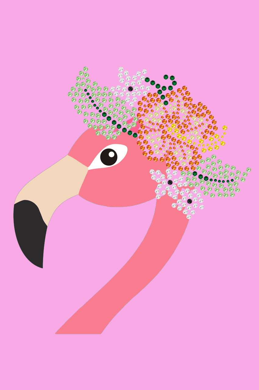 Flamingo with Flowers - Womens Tee