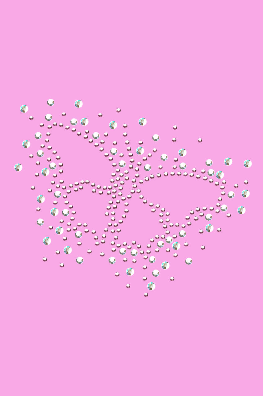 Pink Austrian crystal AB Butterfly - Women's T-shirt